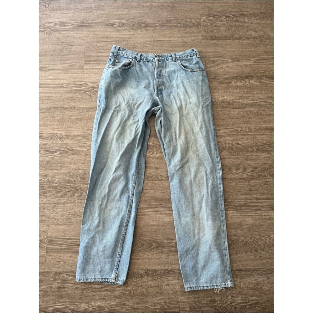 Aeropostale Vintage Straight Leg Jeans Mens 36 Light Wash 100% Cotton Button Fly